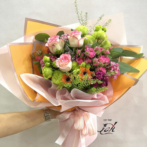 圖片 【BO-051】粉玫瑰 (3枝) + 襯花