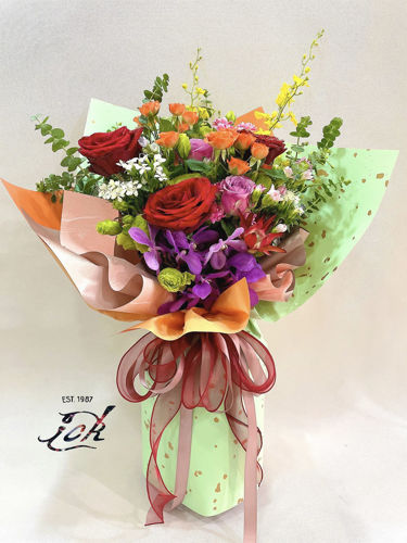 圖片 【BO-062】玫瑰 (5枝) + 跳舞蘭 + 襯花